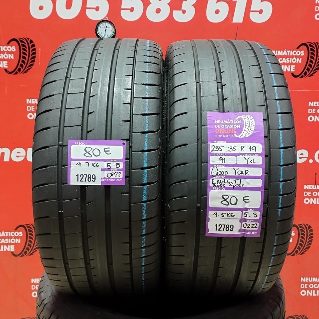 2x 235 35 R19 91YXL  GOODYEAR EAGLE F1 5.3/5.8mm REF:12789