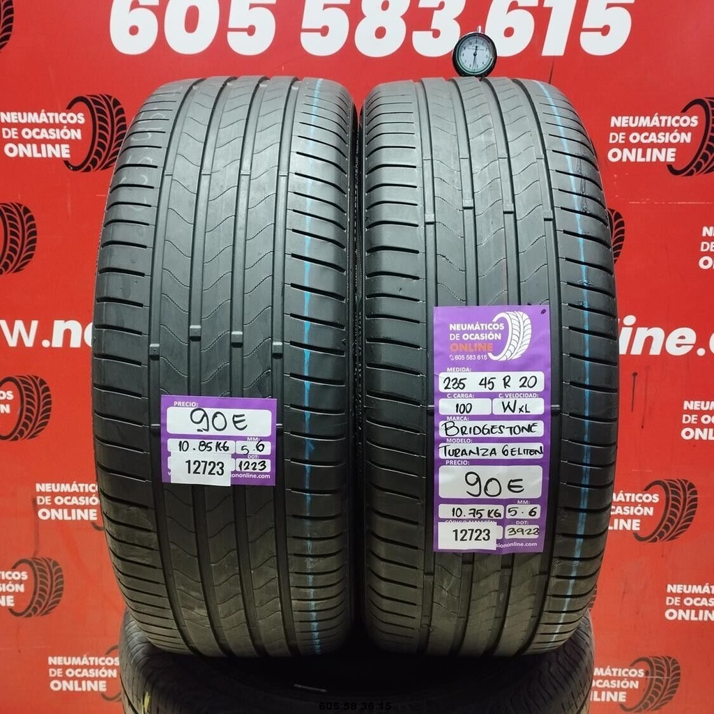 2x 235 45 R20 100WXL BRIDGESTONE TURANZA 5.6/5.6mm REF:12723