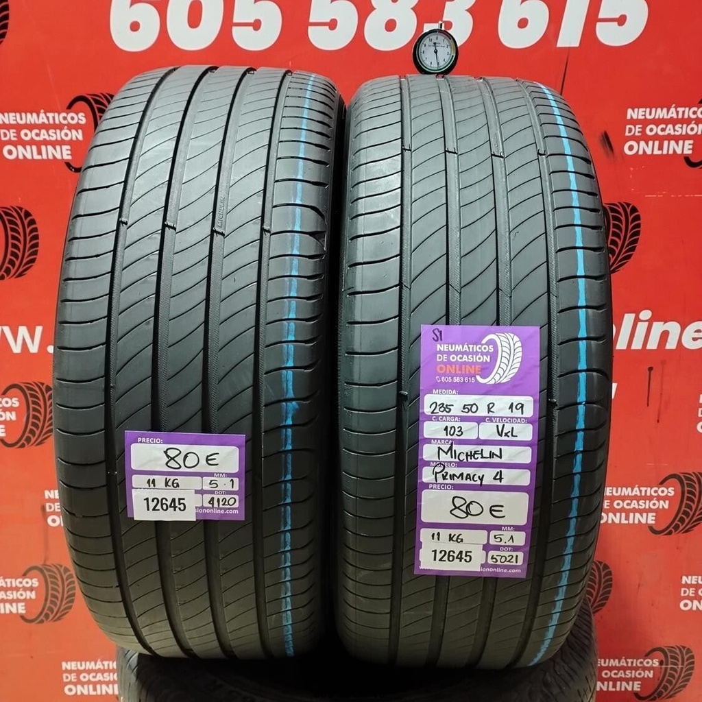 2x 235 50 R19 103VXL MICHELIN PRIMACY4 S1 5.1/5.1mm REF:12645