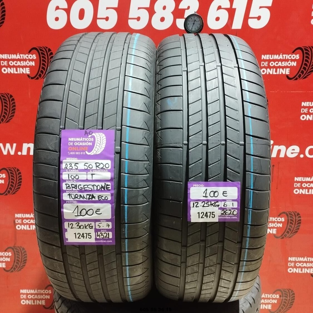 2x 235 50 R20 100T BRIDGESTONE TURANZA ECO AO 5.7/6.1mm REF:12475