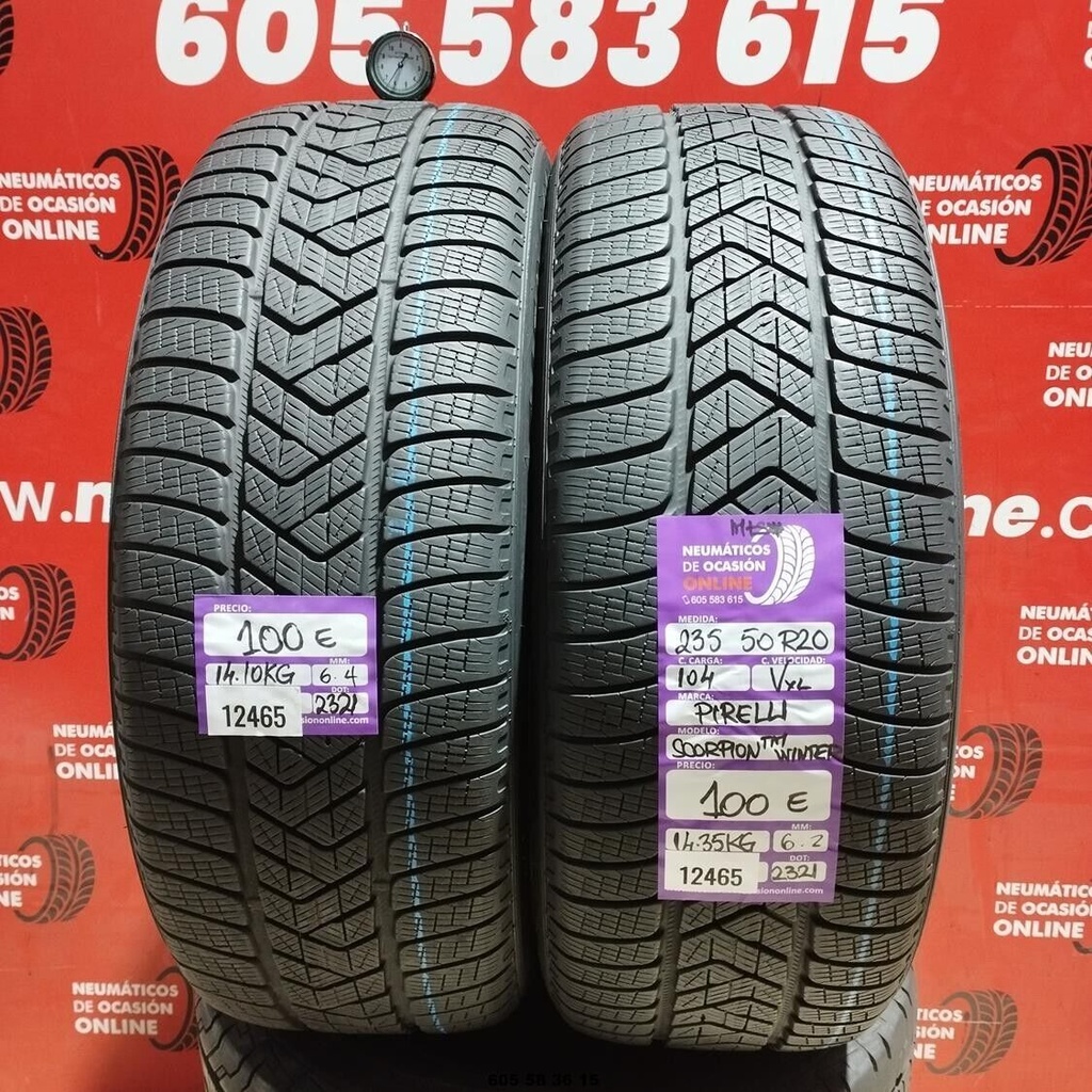 2x 235 50 R20 104VXL PIRELLI SCORPION WINTER M+S* 6.4/6.2mm REF:12465