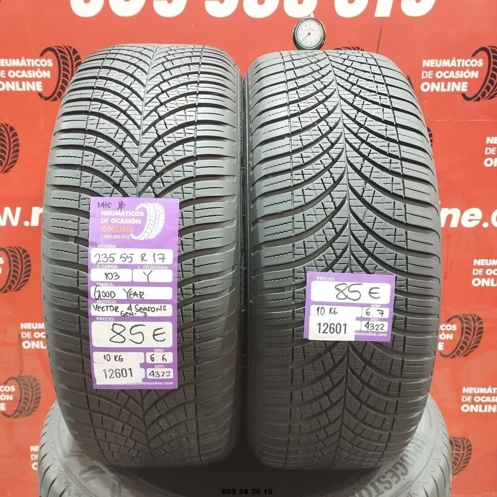 2x 235 55 R17 103Y GOODYEAR VECTOR 4SEASONS 6.6/6.7mm  REF:12601