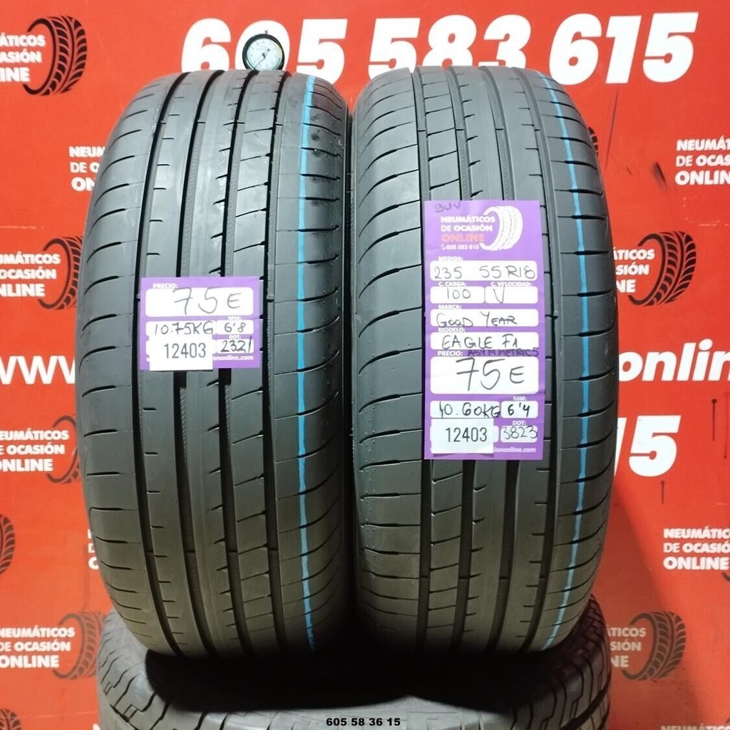 2x 235 55 R18 100V GOODYEAR EAGLE F1 6.8/6.4mm REF:12403