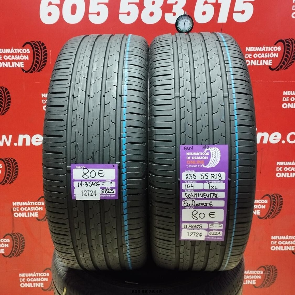 2x 235 55 R18 104TXL CONTINENTAL ECOCONTACT6 SUV MO 5.7/5.7mm REF:12724