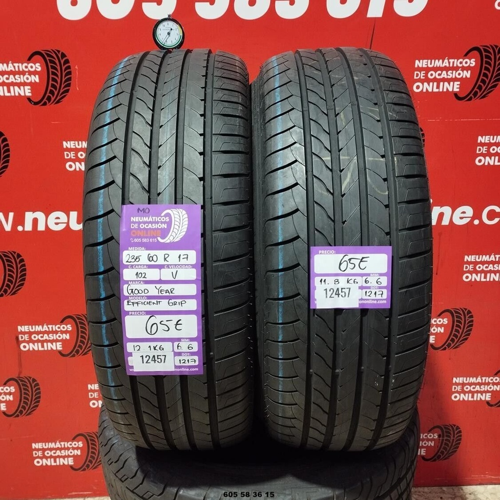 2x 235 60 R17 102V GOODYEAR EFFICIENT GRIP 6.6/6.6mm REF:12457