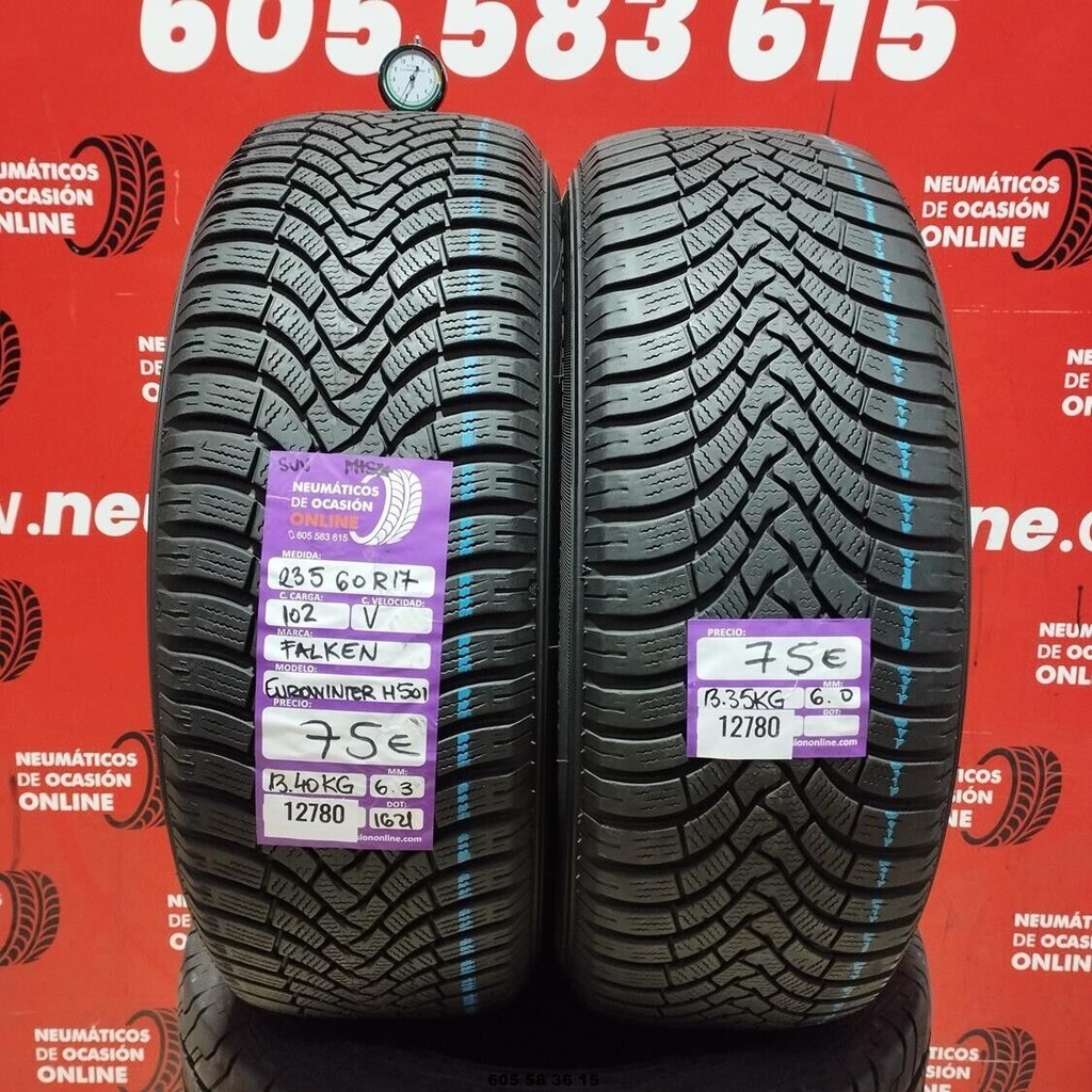 2x 235 60 R17 102V FALKEN EUROWINTER H 501 6.3/6.0mm REF:12780