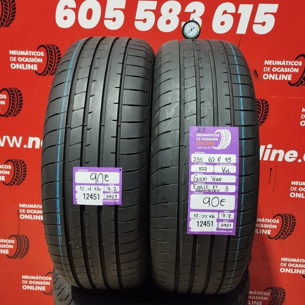 2x 235 60 R18 107VXL GOODYEAR EAGLE F1 ASYMMETRIC3 7.2/7.2mm REF:12451