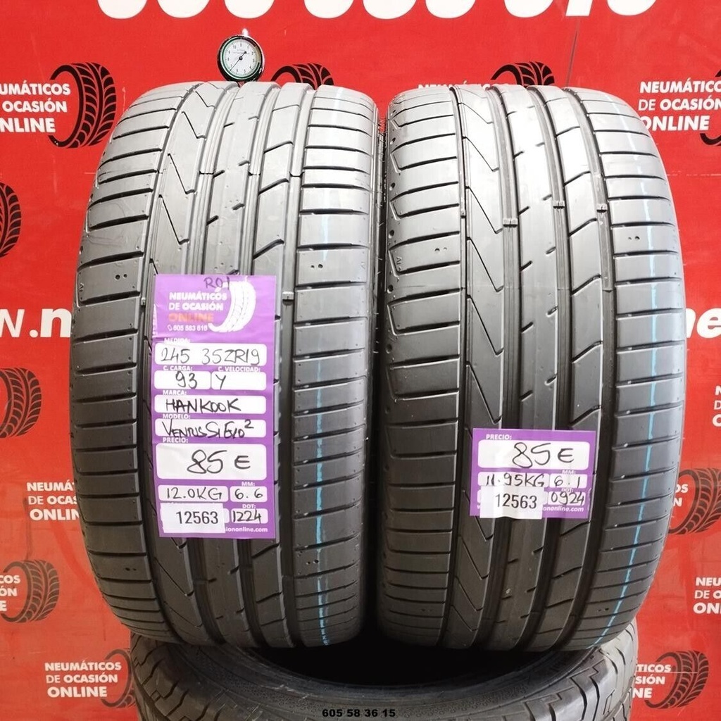 2x 245 35 Z R19 93Y HANKOOK VENTUS S1 EVO2 6.6/6.1mm REF:12563