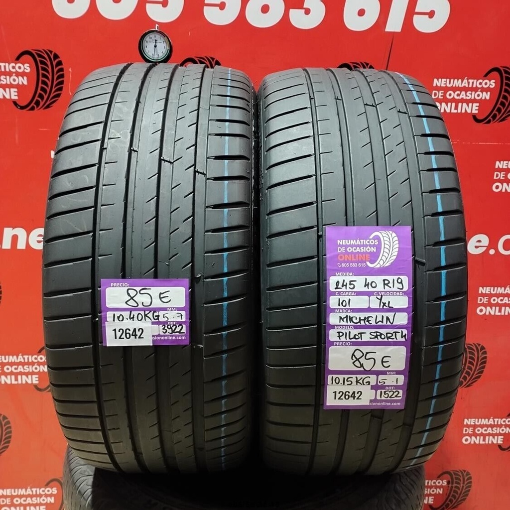 2x 245 40 19 101YXL MICHELIN PILOT SPORT4 5.1/5.7mm REF:12642