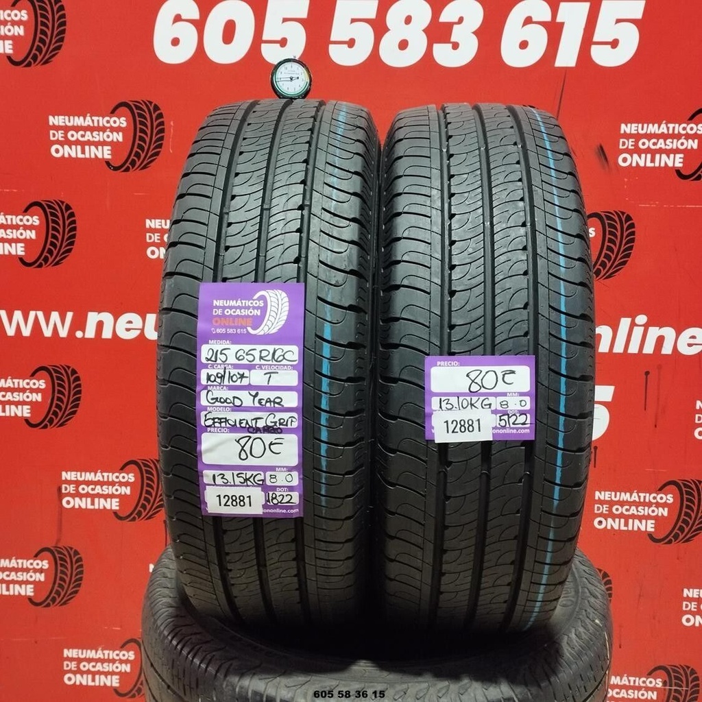 2x 215 65 R16C 109/107T GOODYEAR EFFICIENT GRIP 8.0/8.0mm REF:12881