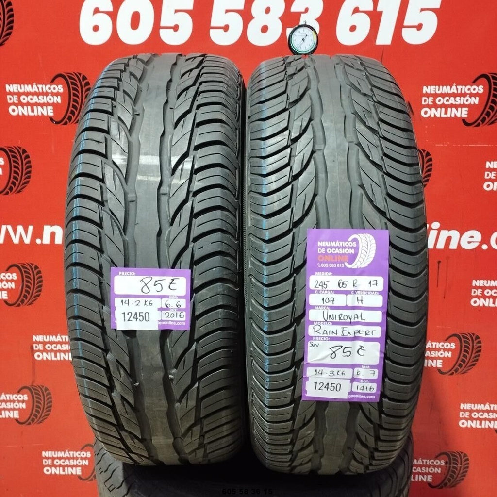 2x 245 65 R17 107H UNIROYAL RAIN EXPERT SUV 6.6/6.7mm REF:12450