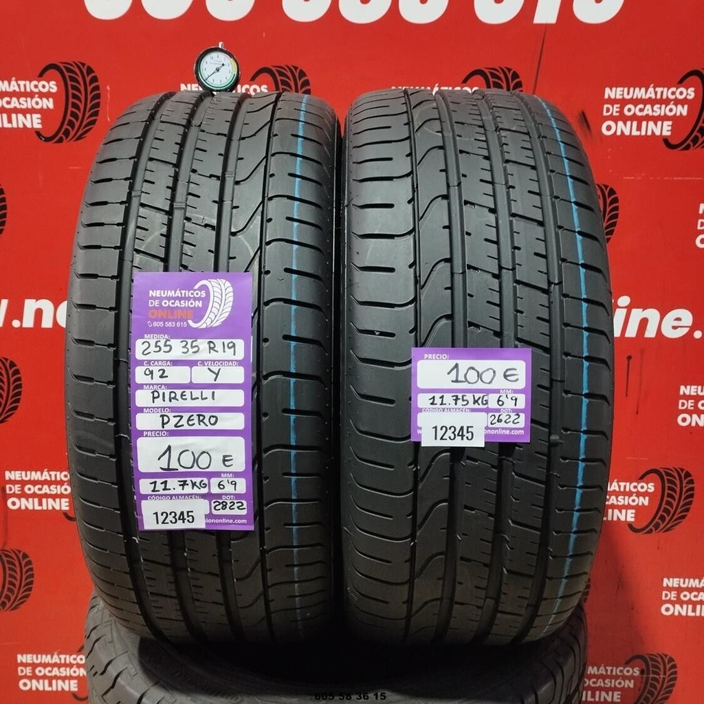 2x 255 35 R19 92Y PIRELLI PZERO 6.9/6.9mm REF:12345