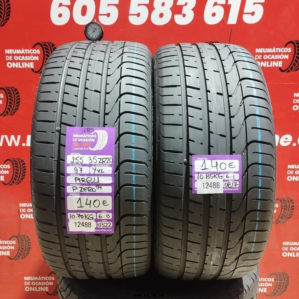 2x 255 35 ZR20 97YXL PIRELLI PZERO TM JRS 6.8/6.1mm REF:12488