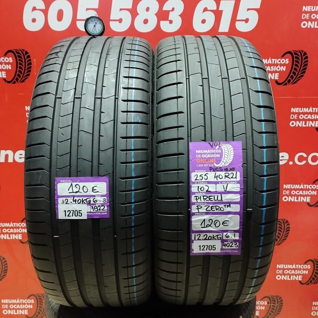 2x 255 40 R21 102V PIRELLI PZERO TM  VOL 6.3/6.1mm REF:12705