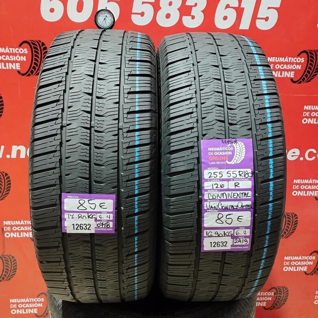 2x 255 55 R18CP 120R CONTINENTAL VAN CONTACT CAMPER M+S* 6.4/6.2mm REF:12632