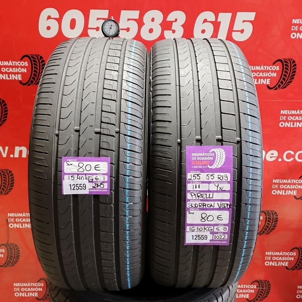 2x 255 55 R19 111YXL PIRELLI SCORPION VERDE SUV 5.8/6.1mm REF:12559