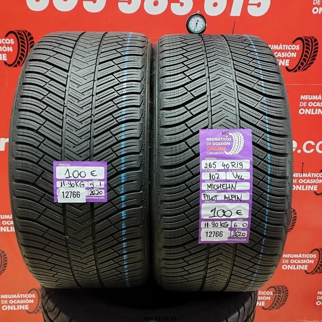 2x 265 40 R19 102VXL MICHELIN PILOT ALPIN MO 6.0/5.1mm REF:12766