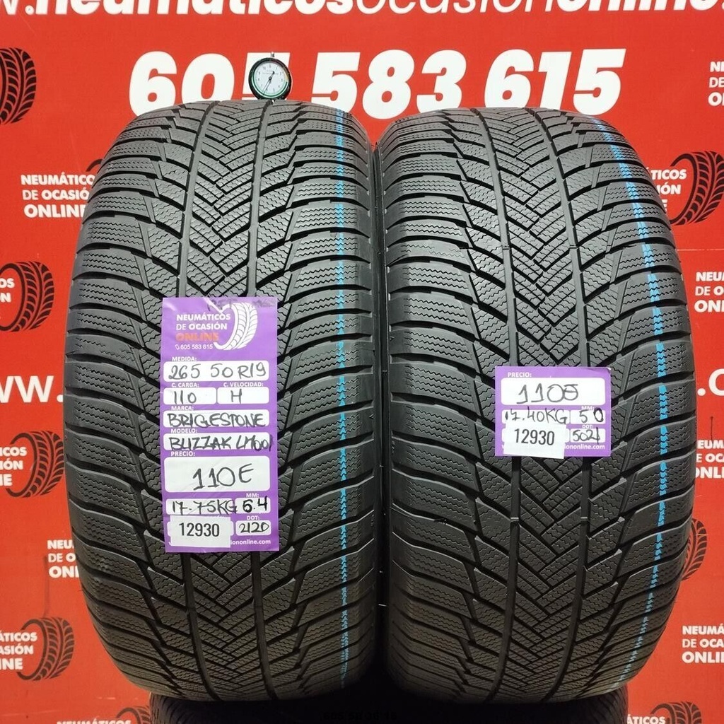 2x 265 50 R19 110H BRIDGESTONE BLIZZAK LM001 5.4/5.0mm REF:12930