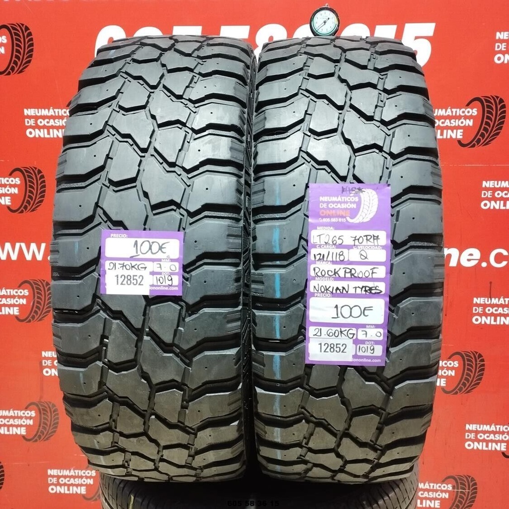 2x 265 70 R17 121/118Q ROCKPROOF NOKIAN TYRES M+S* 7.0/7.0mm REF:12852