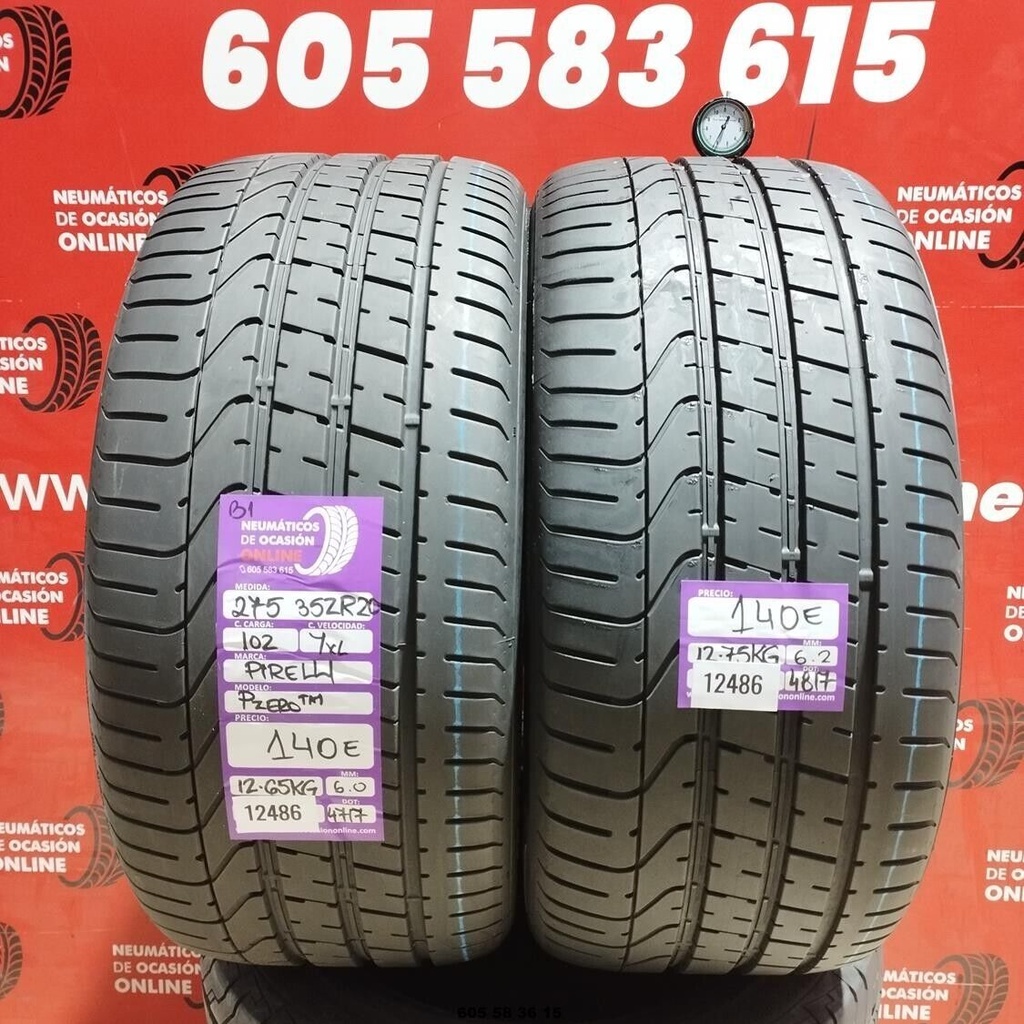 2x 275 35 ZR20 102YXL PIRELLI PZERO TM 6.0/6.2mm REF:12486