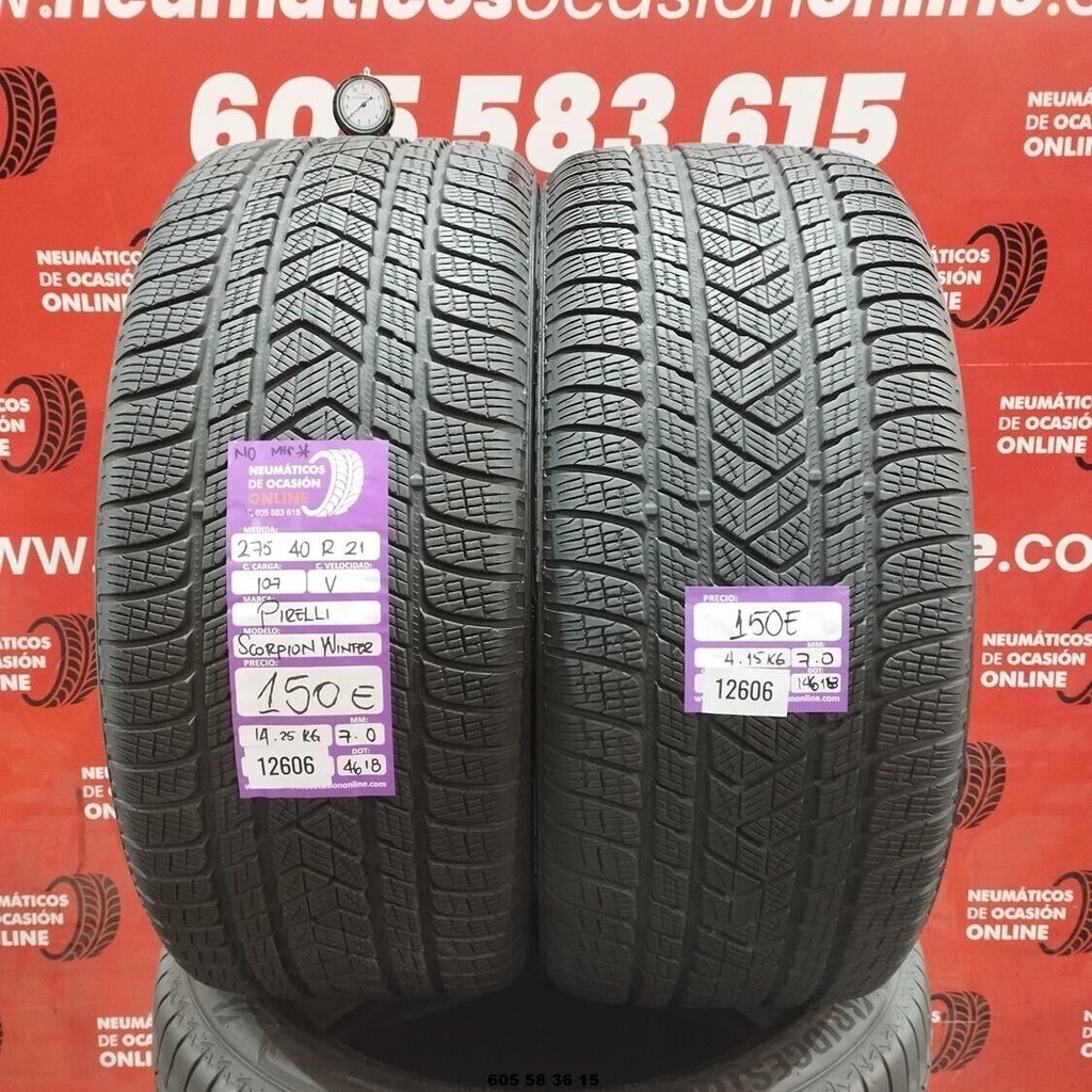 2x 275 40 R21 107V PIRELLI SCORPION WINTER 7.0/7.0mm REF:12606