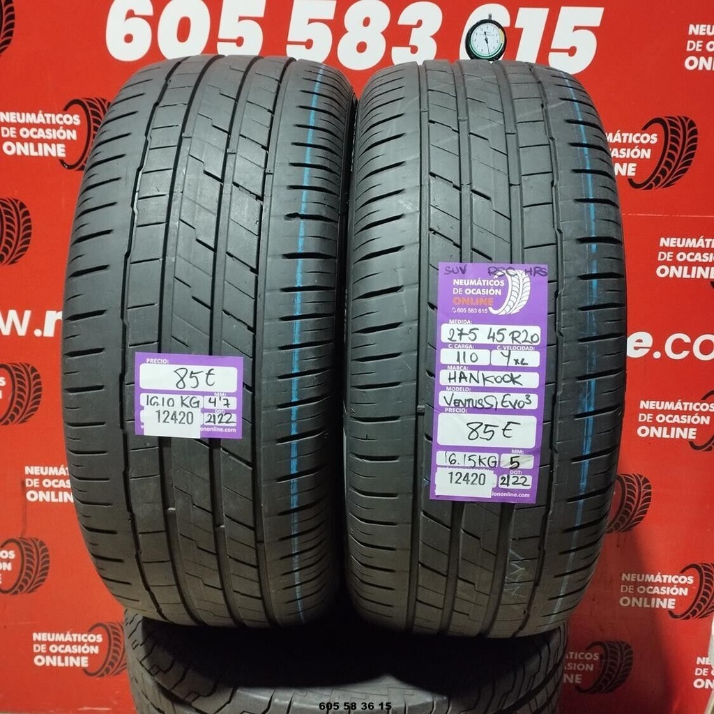 2x 275 45 R20 110YXL HANKOOK VENTUS S1 EVO3 SUV RSC 4.7/5.0mm REF:12420