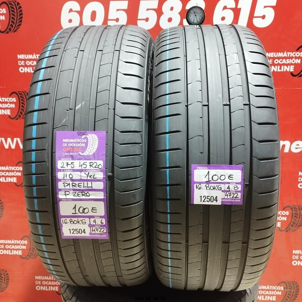 2x 275 45 R20 110YXL PIRELLI PZERO RSC 4.6/4.8mm REF:12504