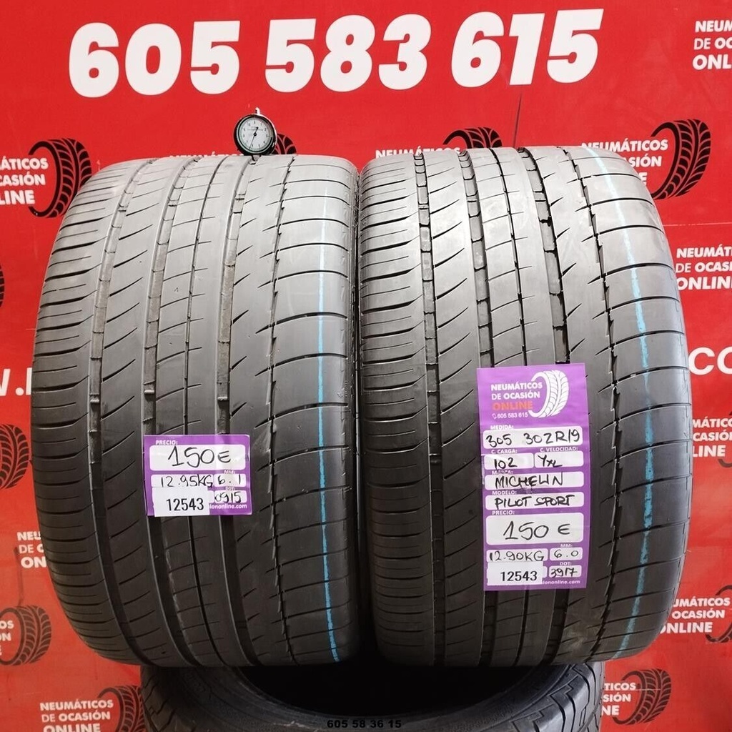 2x 305 30 Z R19 102YXL MICHELIN PILOT SPORT 6.1/6.0mm REF:12543