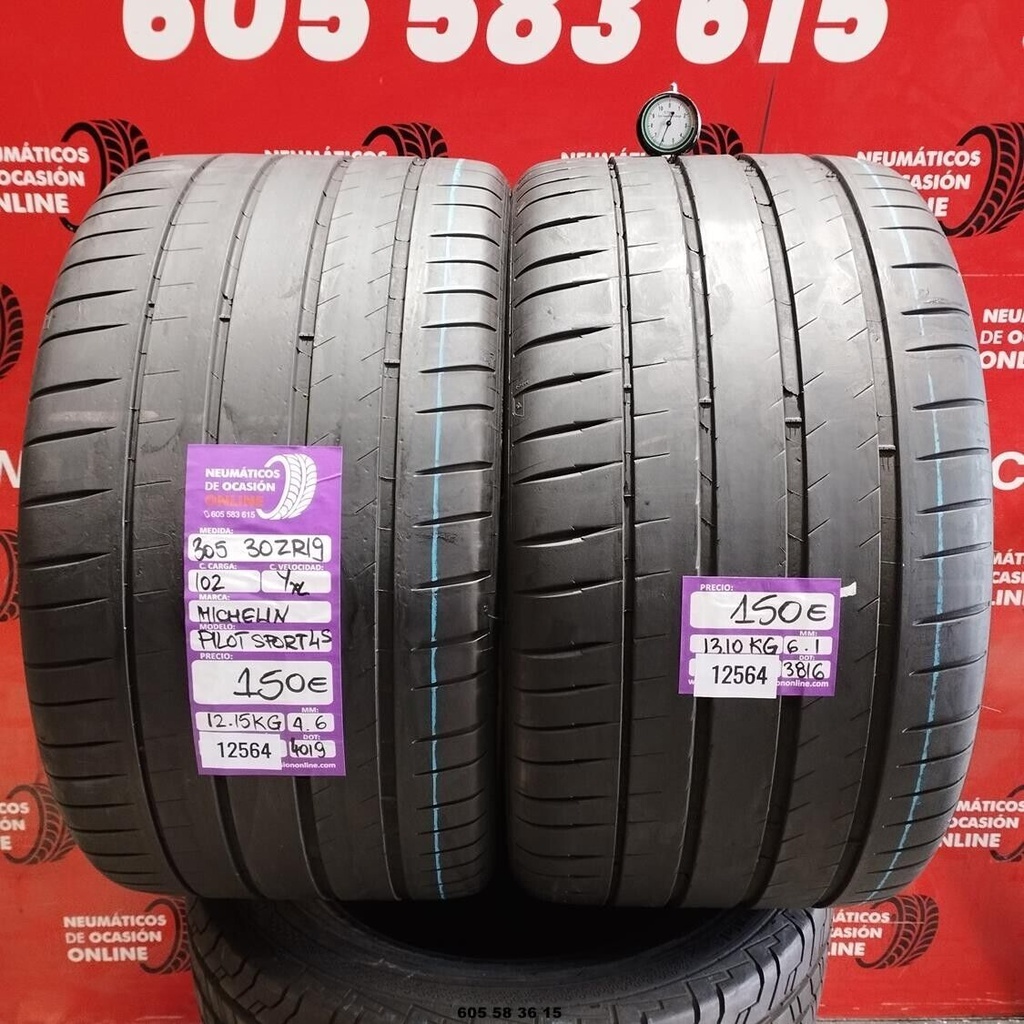 2x 305 30 Z R19 102YXL MICHELIN PILOT SPORT 4S 4.6/6.1mm REF:12564