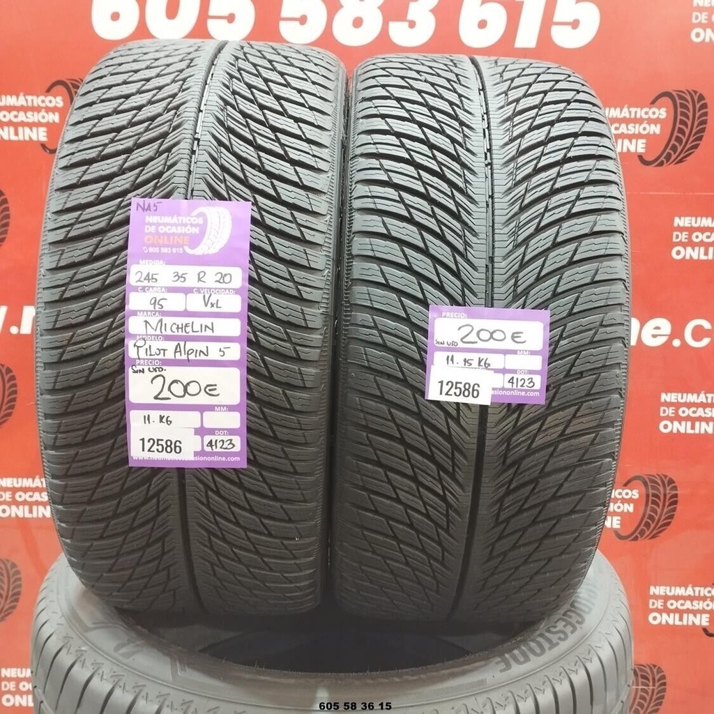 2x 245 35 R20 95VXL MICHELIN PILOT ALPIN5 M+S* NA5 DOT:4123 (SIN USO) Ref:12586