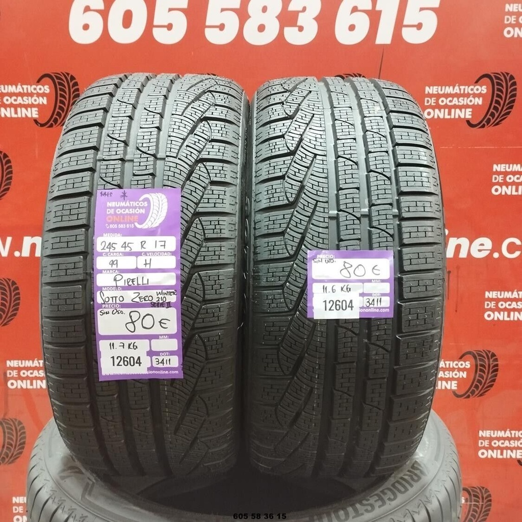 2x 245 45 R17 99H PIRELLI SOTTO ZERO WINTER M+S* DOT:3411 (SIN USO) Ref:12604