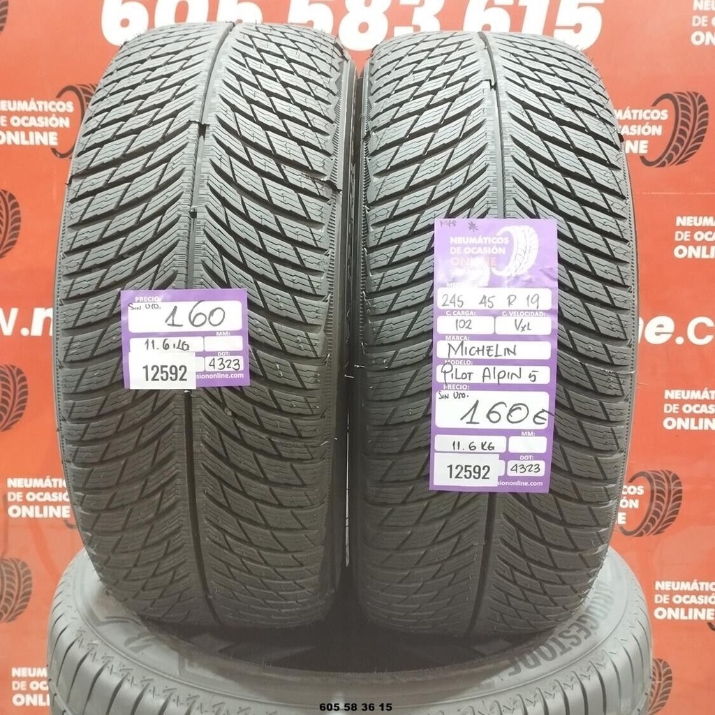 2x 245 45 R19 102VXL MICHELIN PILOT ALPIN5 M+S* DOT:4323 (SIN USO) Ref:12592