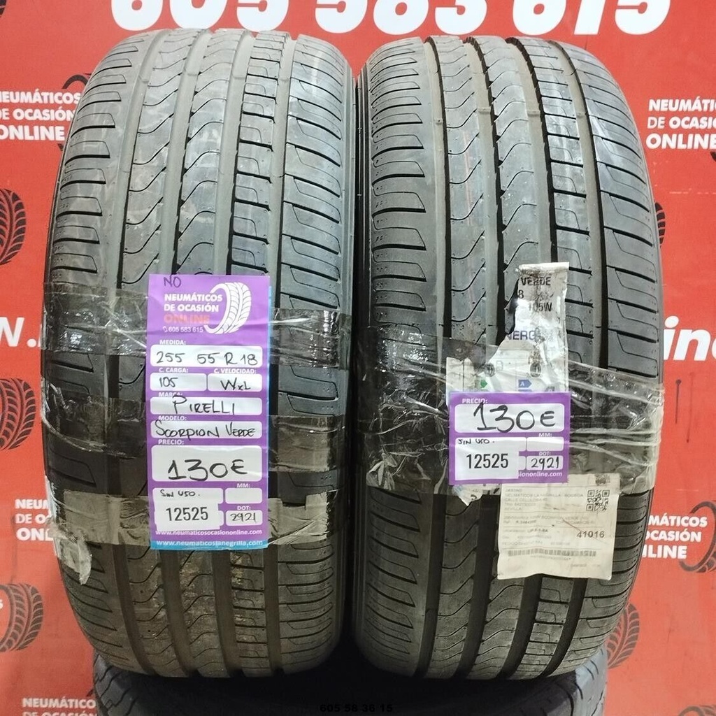 2x 255 55 R18 105WXL PIRELLI SCORPION VERDE DOT: 2921 (SIN USO) Ref:12525