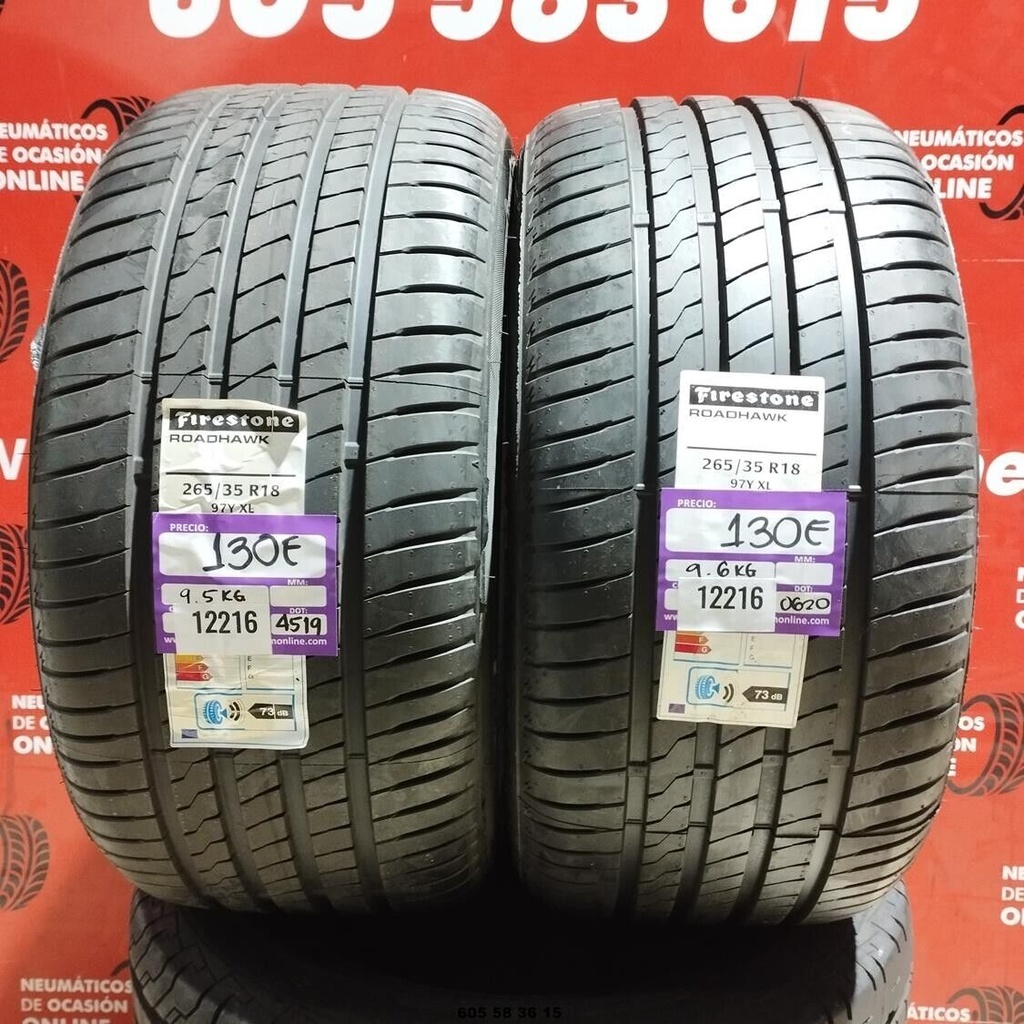 2x 265 35 18 97YXL FIRESTONE ROADHAWK DOT:4519/0620 (SIN USO) Ref:12216