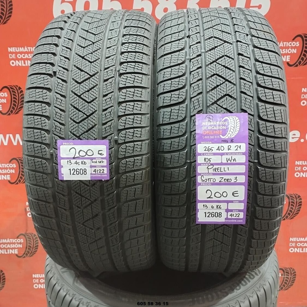 2x 265 40 R21 105WXL PIRELLI SOTTO ZERO M+S* DOT:4122 (SIN USO) Ref.12608