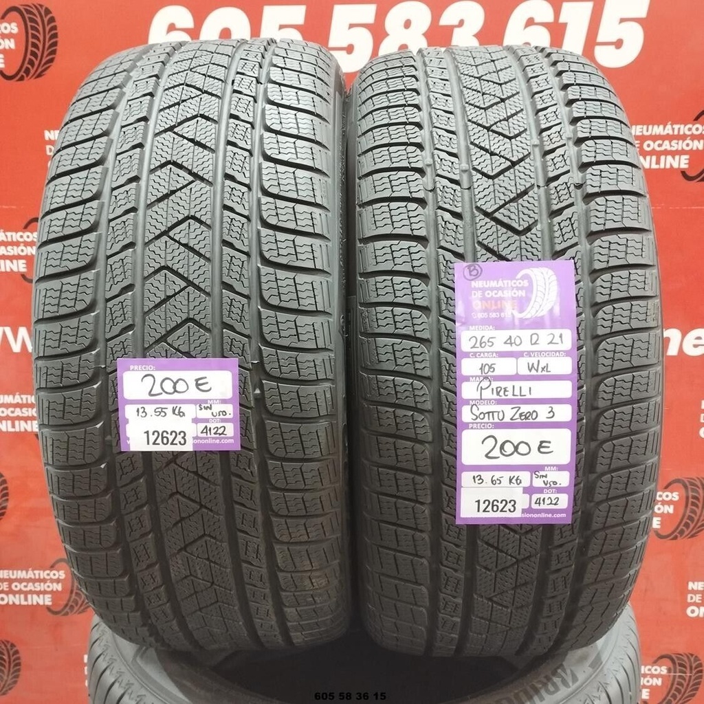 2x 265 40 R21 105WXL PIRELLI SOTTO ZERO DOT:4122 (SIN USO) Ref.12623