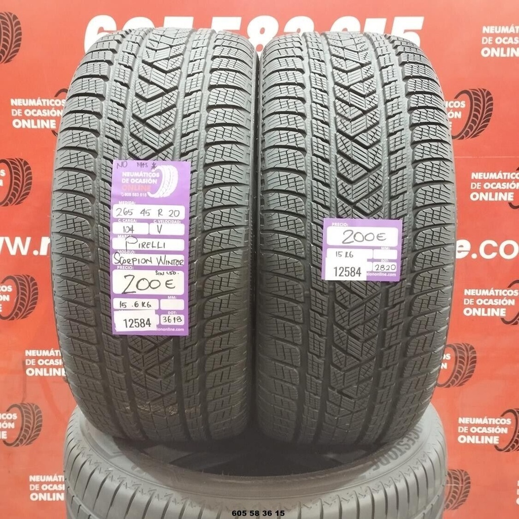 2x 265 40 R20 104VL PIRELLI SCORPION WINTER DOT:3618/2820 (SIN USO) Ref.12584