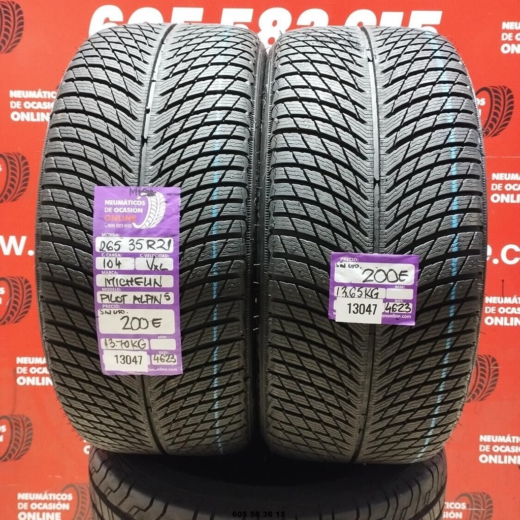 2x 265 35 R21 104VXL MICHELIN PILOT ALPIN5 M+S* DOT:4623 (SIN USO) Ref:13047