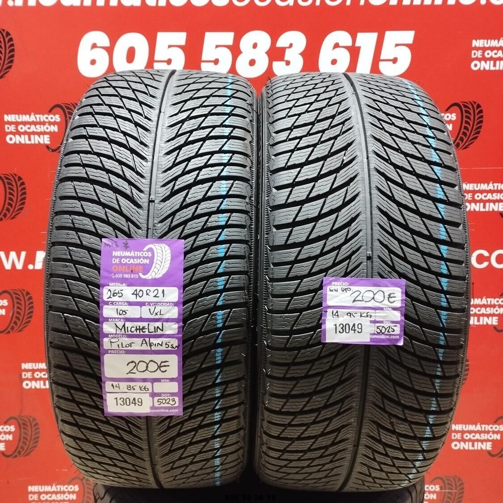 2x 265 40 R21 105VXL MICHELIN PILOT ALPIN5 SUV DOT:5023 (SIN USO) Ref:13049