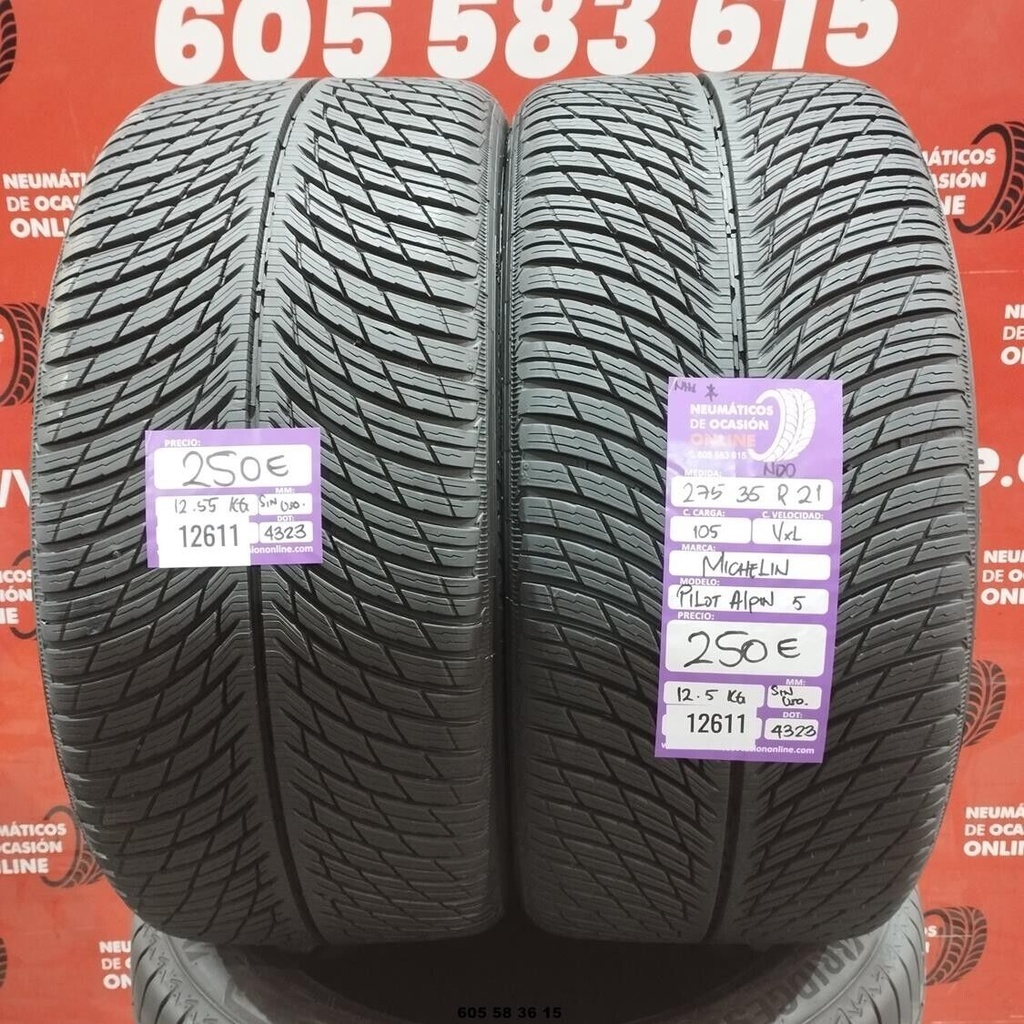 2x 275 35 R21 105VXL MICHELIN PILOT ALPIN5 M+S* DOT:4323 (SIN USO) Ref:12611