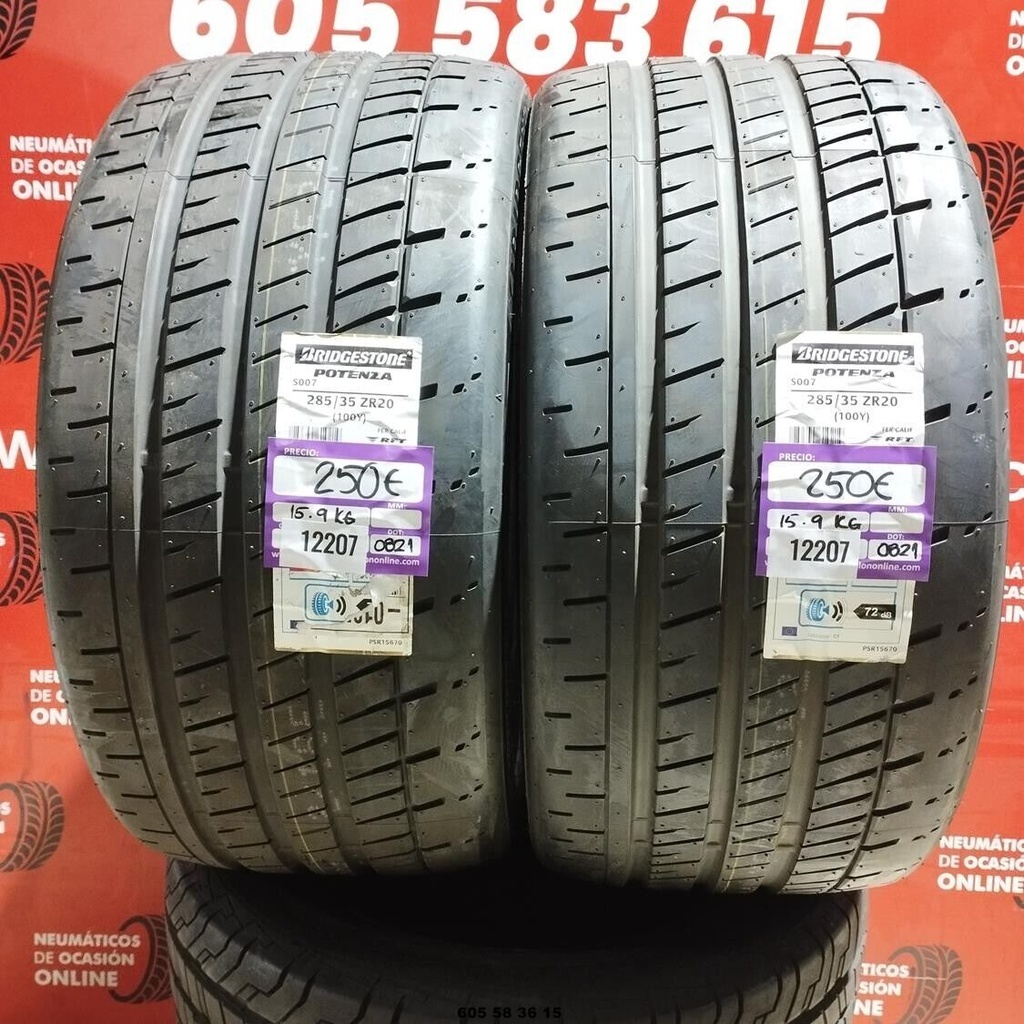 2x 285 35 Z R20 100Y BRIDGESTONE POTENZA S002 DOT:0821 (SIN USO) Ref:12207