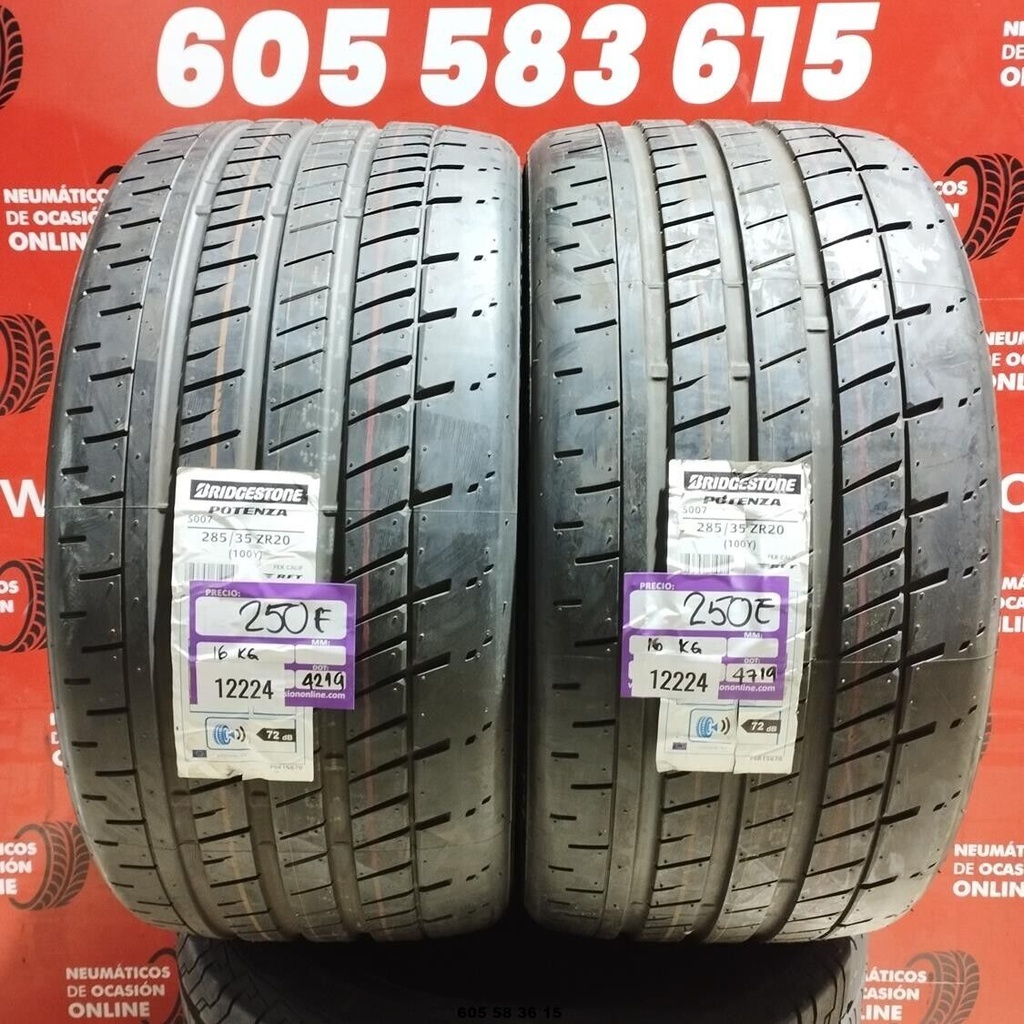 2x 285 35 Z R20 100Y BRIDGESTONE POTENZA S007 DOT:4219 (SIN USO) Ref:12224