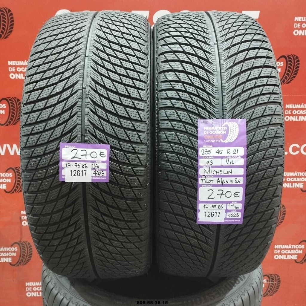 2x 285 45 R21 113VXL MICHELIN PILOT ALPIN5 SUV DOT:4023 (SIN USO) Ref:12617