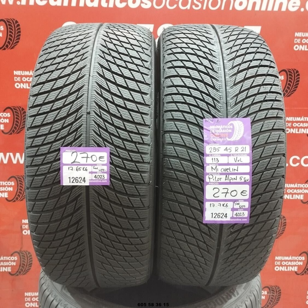 2x 285 45 R21 113VXL MICHELIN PILOT ALPIN 5 SUV M+S* DOT:4023(SIN USO) Ref:12624