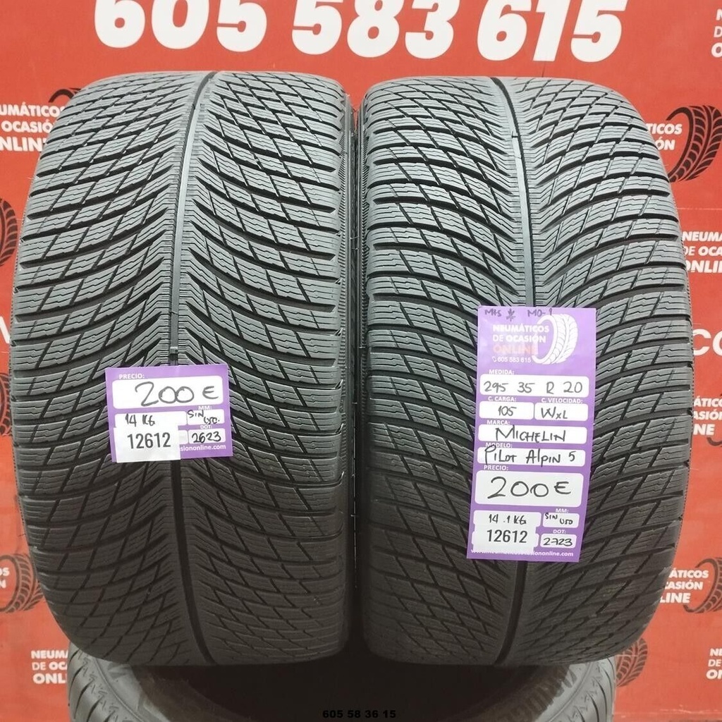 2x 295 35 R20 105WXL MICHELIN PILOT ALPIN5 M+S* DOT:2623 (SIN USO) Ref:12612