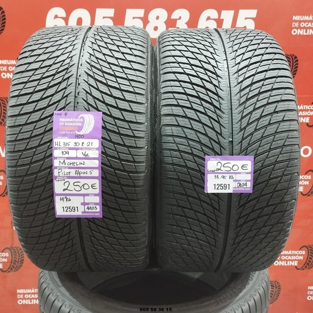 2x 315 30 R21 109VXL MICHELIN PILOT ALPIN5 DOT: 4423/0624 (SIN USO) Ref:12591