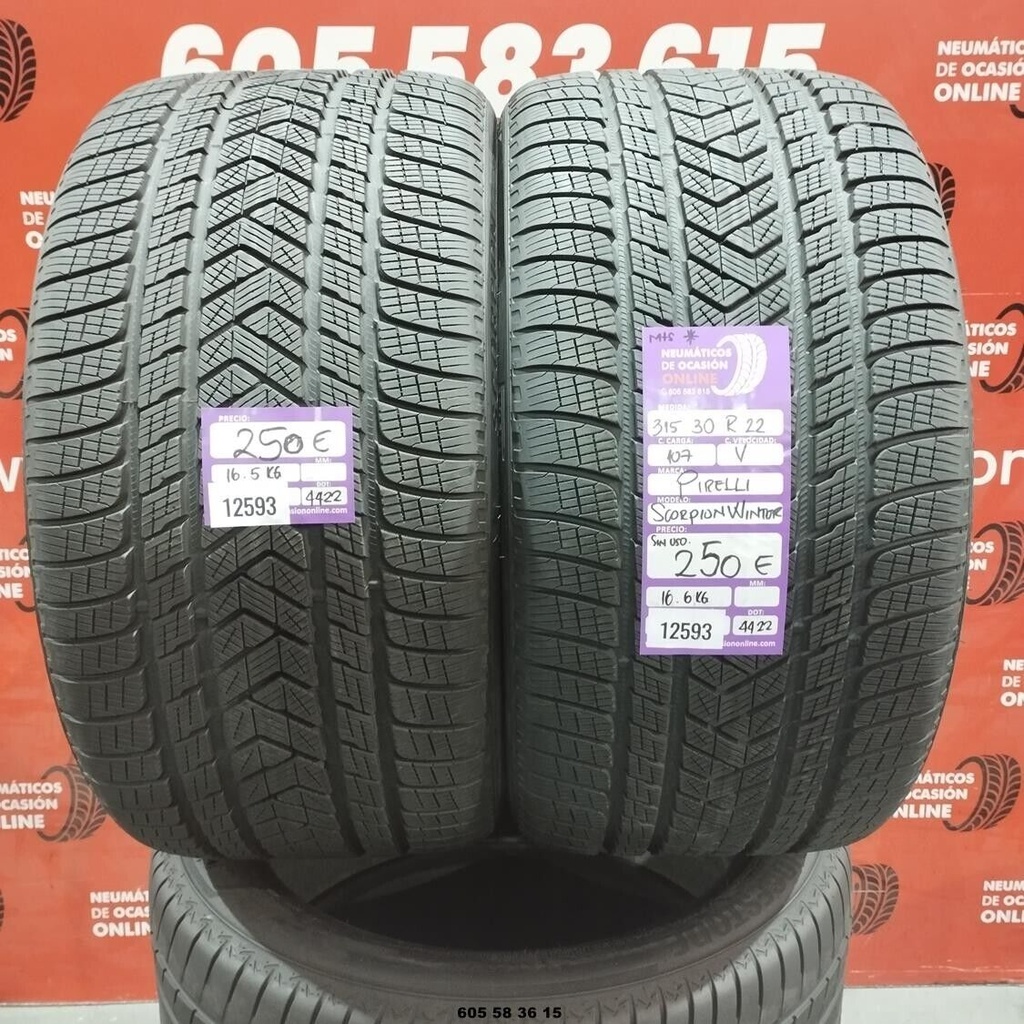 2x 315 30 R22 107V PIRELLI SCORPION WINTER DOT:4422 (SIN USO) Ref:12593