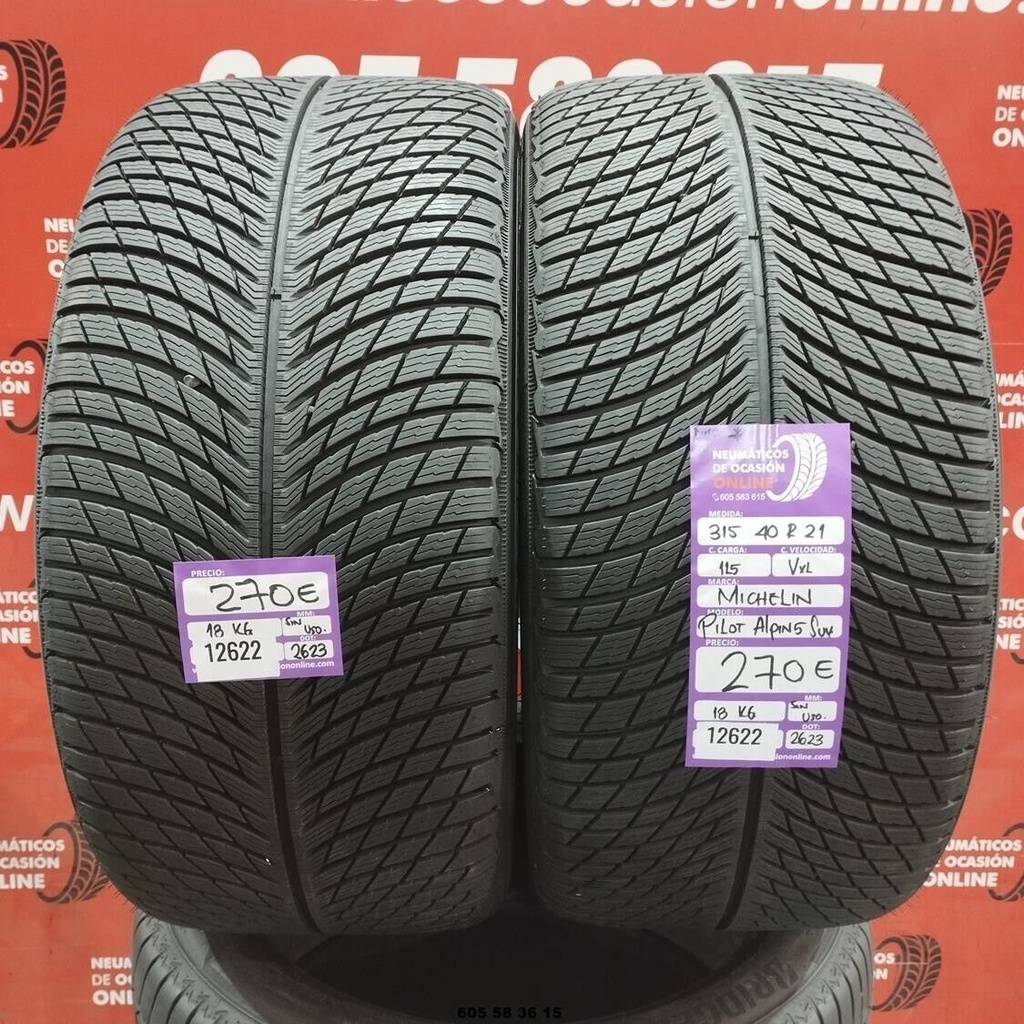 2x 315 40 R21 115VXL MICHELIN PILOT ALPIN5 SUV DOT:2623 (SIN USO) Ref:12622