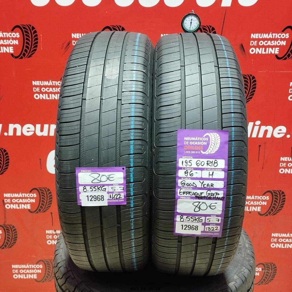 2x 195 60 R18 96H GOODYEAR EFFICIENT GRIP 5.7/5.7mm REF:12968