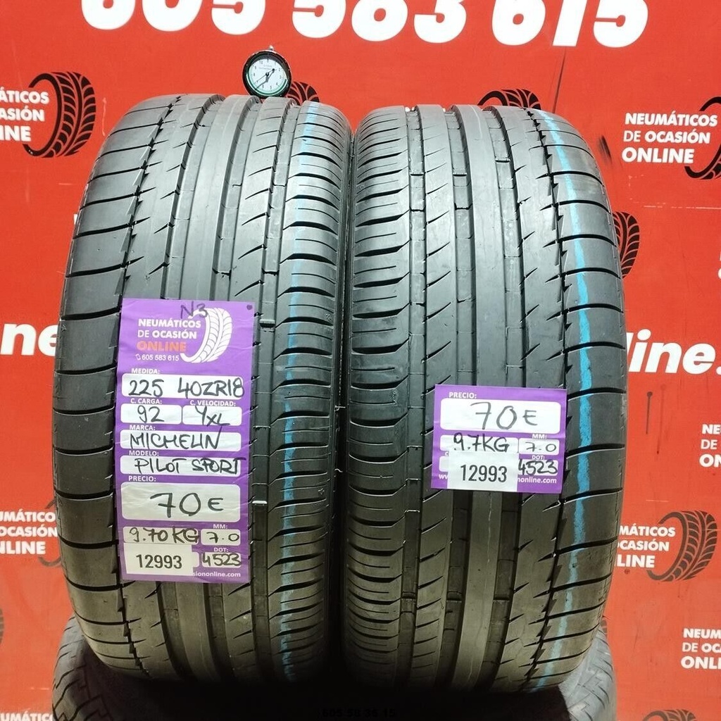 2x 225 40 Z R18 92YXL MICHELIN PILOT SPORT  N3 7.0/7.0mm REF:12993